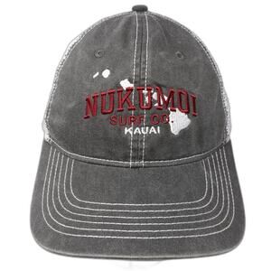 Nukumoi Surf Co. Strapback Trucker Hat Gray One Size Embroidered Ahead